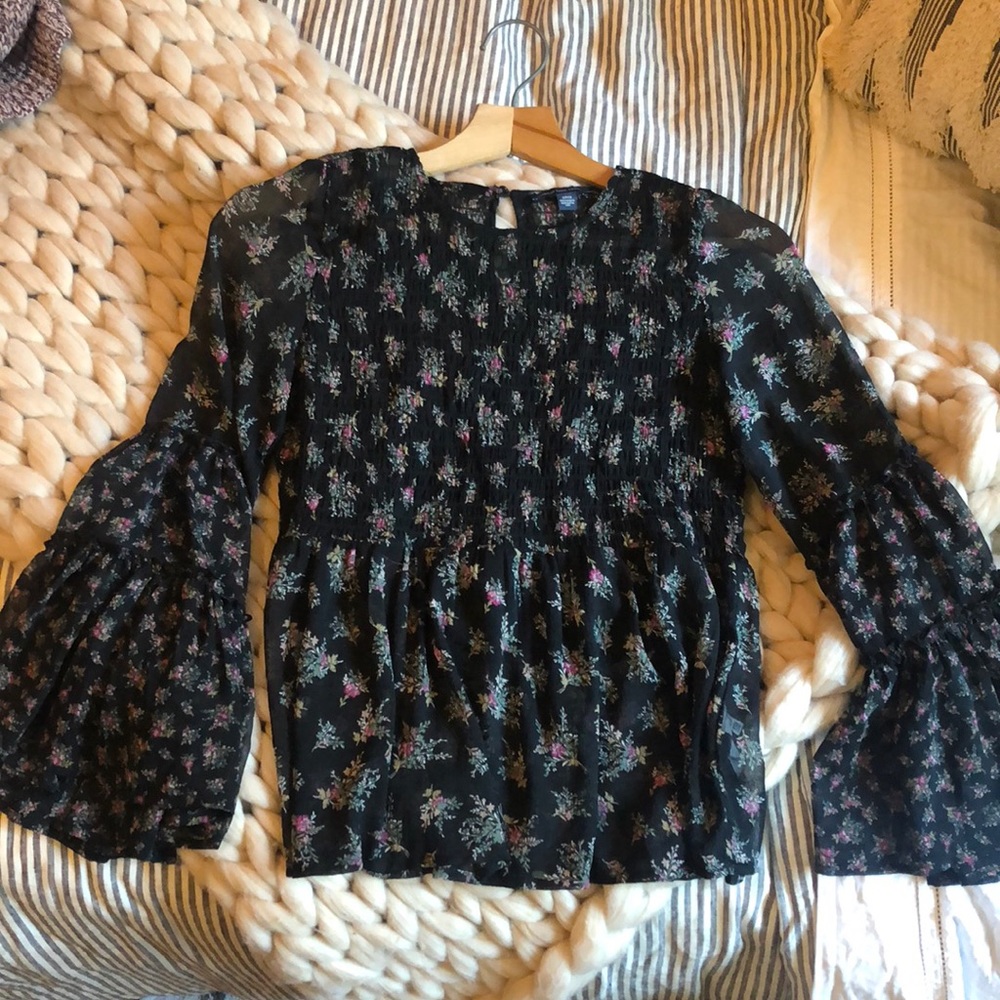 Black and Floral Blouse